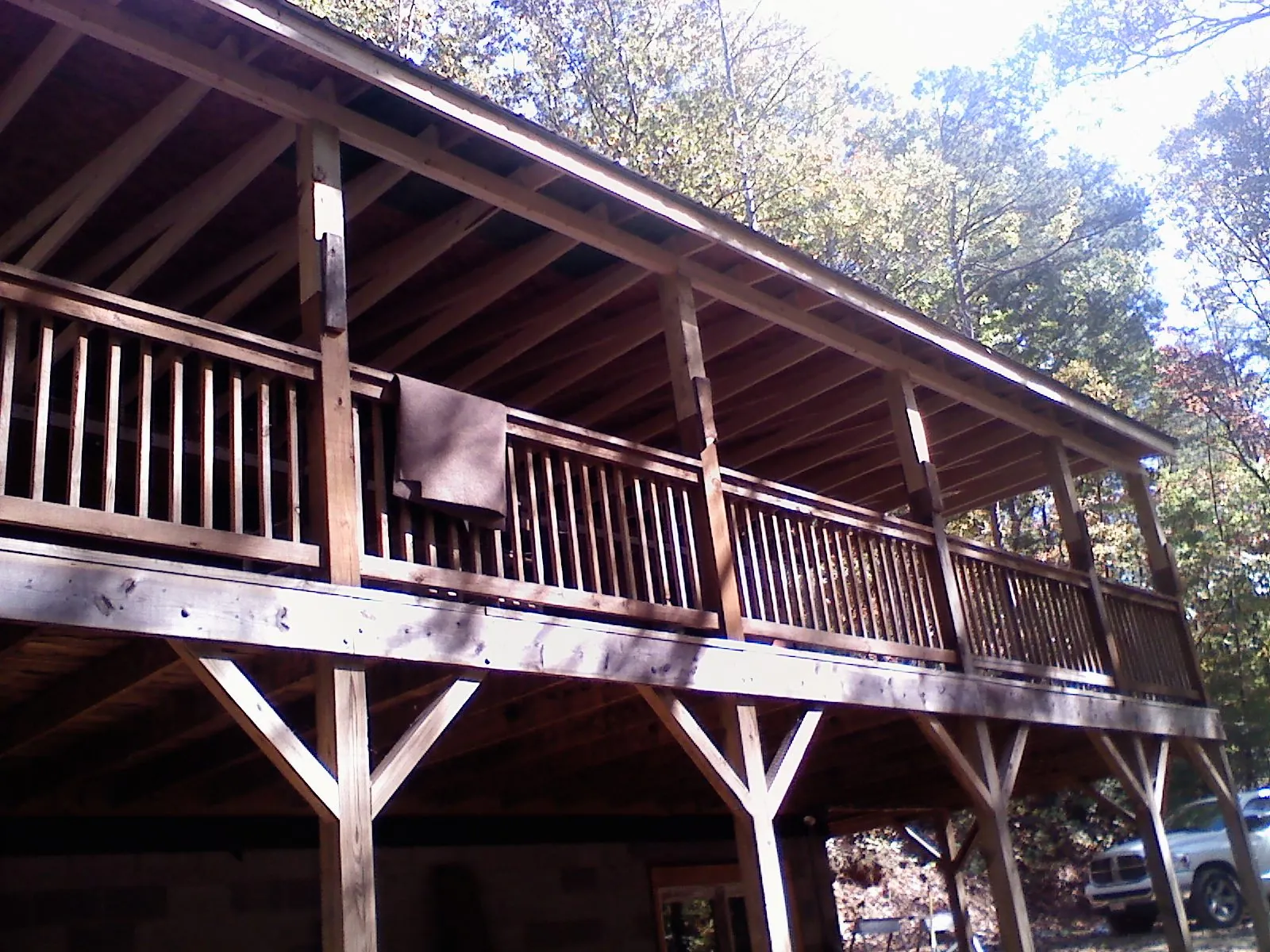 Timber framing under a new elevated porch and deck — Roof Leak Repair in Sausalito by Roofing Brothers